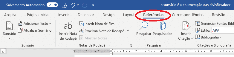 Criar sumário no Word - Referências
