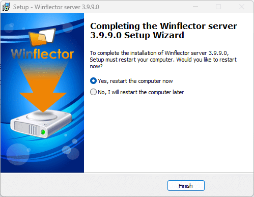 Instalação do Winflector tela concluir instalação