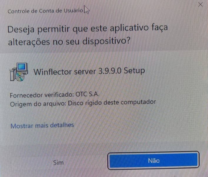 instalação Winflector mensagem Windows