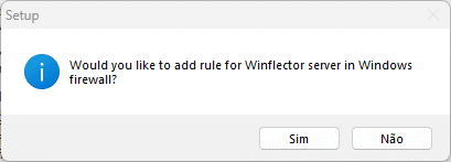 Instalação do Winflector tela firewall