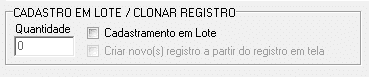 Cadastro em lote ou clone de registro